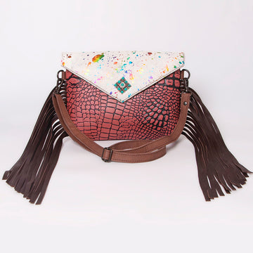 American Darling Cross Body Hair on Crocodile Embossed Genuine Leather Western Women Bag Handbag Purse | Crossbody for Cute